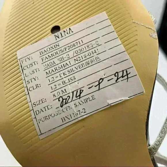 Touch of Nina heels Marsha1 8 38 silver metallic party bridesmaid holiday formal - Picture 12 of 14